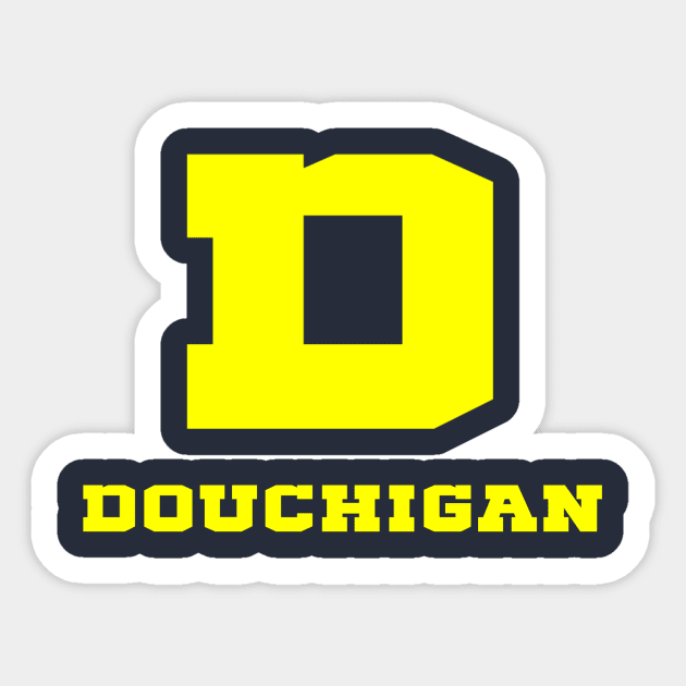 Douchigan Blue Sticker by FunnyTees5